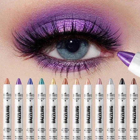 12 Colors Pearlescent Eyeshadow Pencil Waterproof Long Lasting Glitter Shimmer Eye Shadow Pen Eyeliner Stick Eyes Makeup Tools