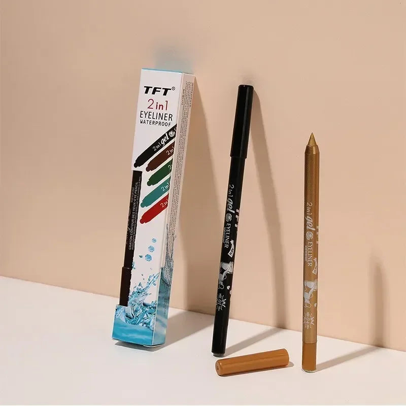 2-in-1 Waterproof Gel Pencil: Eyes and Lips, Long-lasting
