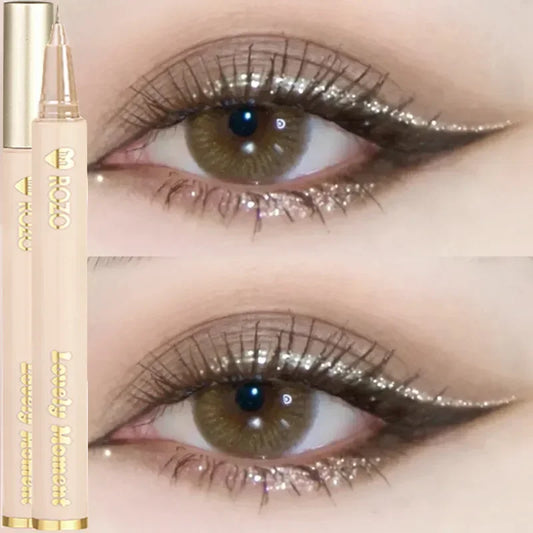 Waterproof Diamond Glitter champagne Liquid Eyeliner Eyeshadow Makeup Black Brown Eye Liner Pen Eye Beauty Party Makeup Tools