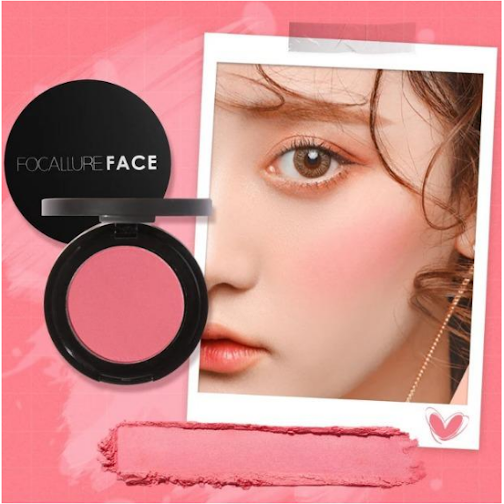 FOCALLURE 16 Farben Natürliches, mattes Rouge für das Gesicht, pflegende Gesichtswangenkontur, Pfirsich-Rouge-Palette, Puder-Make-up-Kosmetik für Frauen