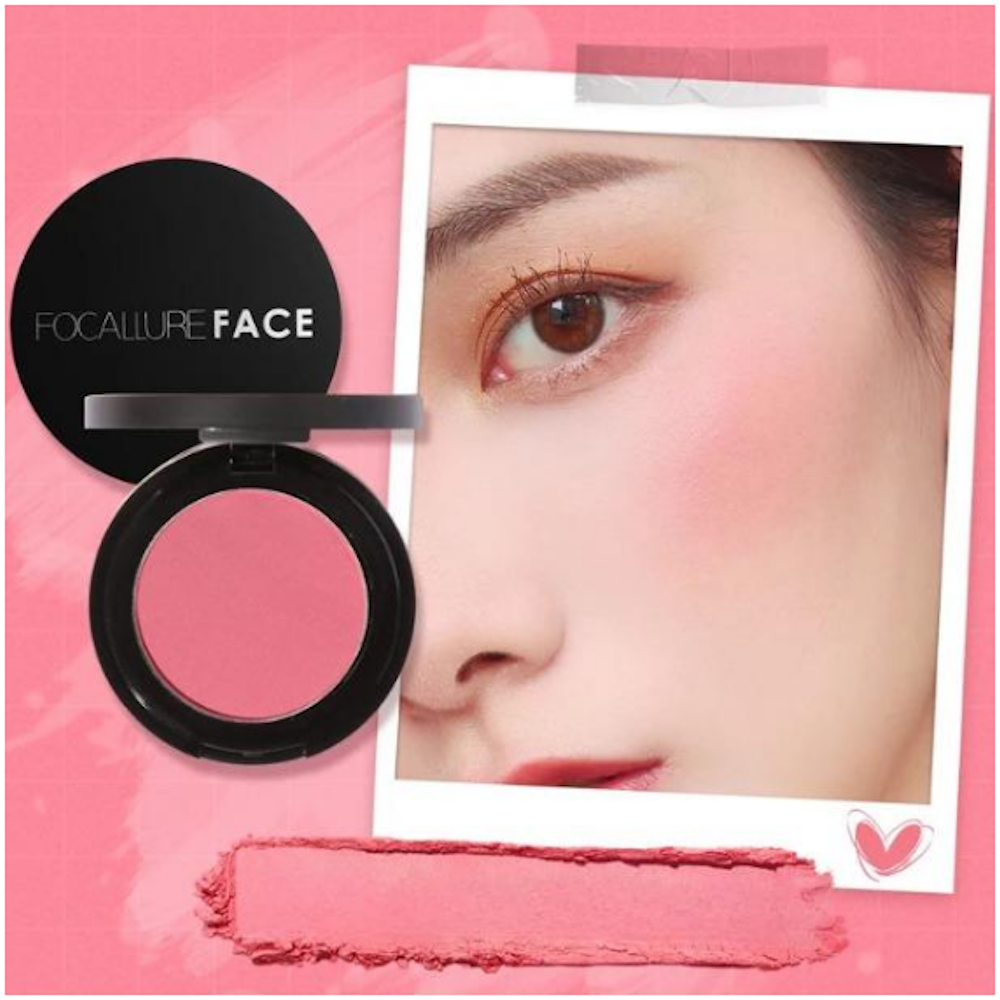 FOCALLURE 16 Farben Natürliches, mattes Rouge für das Gesicht, pflegende Gesichtswangenkontur, Pfirsich-Rouge-Palette, Puder-Make-up-Kosmetik für Frauen