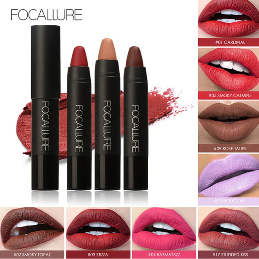 FOCALLURE Brand 19 Colors Matte Lipstick Waterproof Long lasting Cosmetic Easy to Wear Lip stick Matte Lip Batom