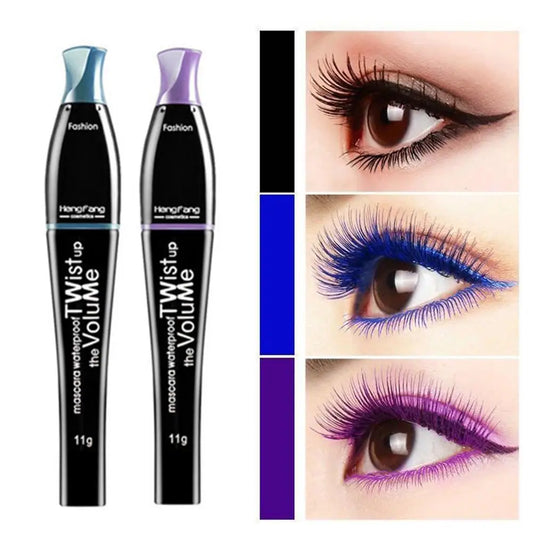 Expressive Lashes: Waterproof Fast-Dry Mascara in Blue, Brown, Purple, and Black