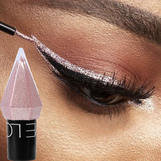 Diamond Shiny Pink Eyeliner Eyeshadow Stick Waterproof Silver Rose Gold Color Glitter Sequins Eyeliner Korean Makeup Cosmetics