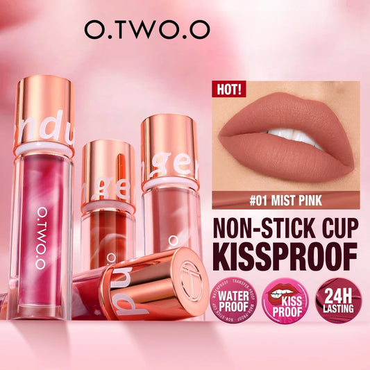 Wholesale O.TWO.O Newest Lipstick Waterproof Makeup Lip gloss Rose Rouge Silk Liptint Matte Sexy Red Lip Stain Liquid Lipgloss