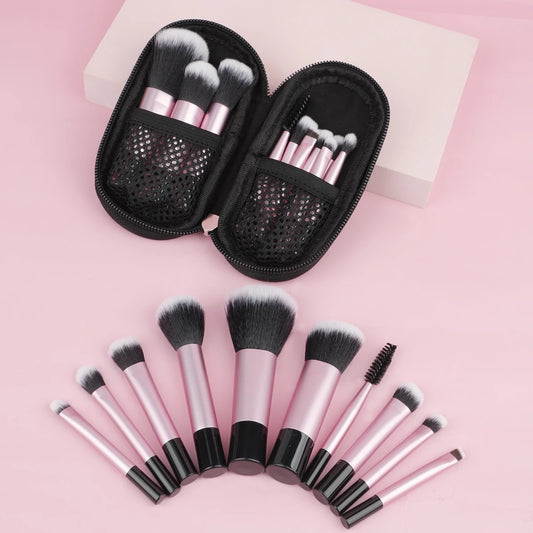 10-Piece Mini Makeup Brush Set: Essential Tools for Professional Beauty