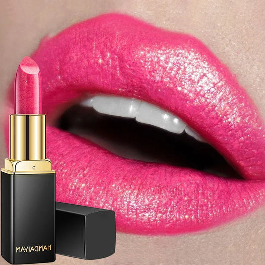 Nude Glitter Lipsticks Waterproof Lasting Velvet Gold Pink Lip Pigments Moisturizing Non-stick Cup Mermaid Shimmer Lips Cosmetic