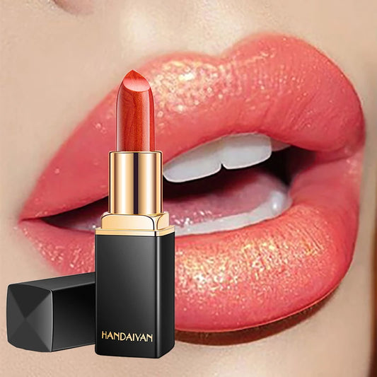 Handaiyan 9 Colors: Glitter Matte Velvet Nude Lipstick, Long-Lasting Waterproof Formula