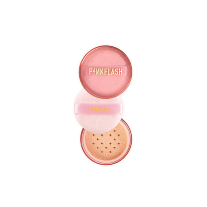 PINKFLASH 3 Farben Mattes loses Puder Wasserfest Öl-Kontrolle Mattes Volldeckendes Gesichts-Make-up Fixierpuder Kosmetik